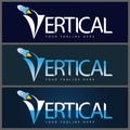 rocket vertical initial logo text set design template Royalty Free Stock Photo