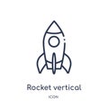 rocket vertical position icon from transport outline collection. Thin line rocket vertical position icon isolated on white