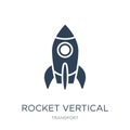 rocket vertical position icon in trendy design style. rocket vertical position icon isolated on white background. rocket vertical