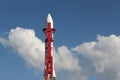 Rocket `Vostok` on the background of sky. VDNKh VVC