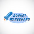Rocket Wake Board Abstract Vector Cable Park Logo Royalty Free Stock Photo