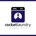 Rocket washer laundry logo vector element. laundry logo template