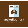 Rocket washer laundry logo vector element. laundry logo template