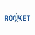 Rocket Wordmark Logo Design with Launch Icon Royalty Free Stock Photo