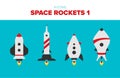 Set of 4 beautifully designed rockets