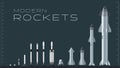 SpaceX vehicles size comparison Royalty Free Stock Photo