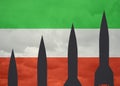 Rockets against of the Iranian flag