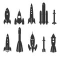 Rockets collection set. Vector