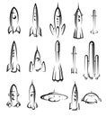 Rockets collection set. Vector