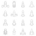 Rockets icon set outline