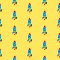 Rockets pattern on yellow background