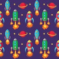 Rockets seamless pattern