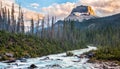 Rockey Peak in Yoho National Park Royalty Free Stock Photo