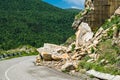 Rockfall in the mountains.