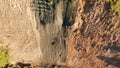 Rockfall protection netting, safety wire mesh in the mountains Royalty Free Stock Photo