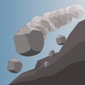 Rockfall vector illustration