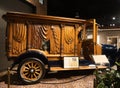 Rockfalls Hearse with Handcarved Wooden Panels on Display at the National Museum of Funeral History in Houston, Texas