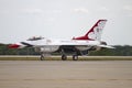 U.S. Air Force Thunderbirds fighter jet in preparation to takeoff at the annual Rockford Airfest on June 3, 2012 in Rockford, IL