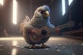 Rockin\' Chicken: A Crazy Hen with a Guitar Playing Rockstar on Stage