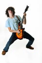 Rockin teen on guitar Royalty Free Stock Photo
