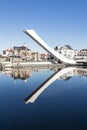 Rocking bridge arm reflecting in water in Brugges - Belgium