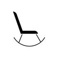 Rocking chair black glyph icon