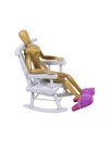 Rocking chair and Fuzzy Pink Slippers Royalty Free Stock Photo