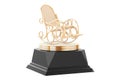 Rocking chair golden award concept, 3D rendering