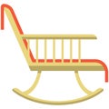 Rocking chair icon, flat vector isolated illustration. Comfortable wooden chair, home living room furniture. Royalty Free Stock Photo