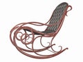Rocking chair with leather back and seat. Royalty Free Stock Photo