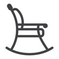 Rocking chair line icon, Furniture and interior