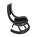 Rocking chair.Old age single icon in black style vector symbol stock illustration web.