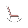 Rocking chair RGB color icon