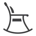 Rocking chair solid icon, Furniture and interior