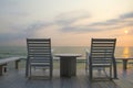 Rocking Chair at the terrace, Sunrise