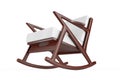 Rocking Chair Upholstered with White Cloth. 3d Rendering Royalty Free Stock Photo