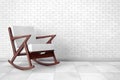 Rocking Chair Upholstered with White Cloth. 3d Rendering Royalty Free Stock Photo