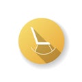 Rocking chair yellow flat design long shadow glyph icon