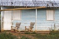 Rocking chairs in front of a home Royalty Free Stock Photo