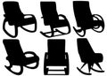 Rocking chairs for home in a set Royalty Free Stock Photo