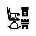 Rocking chairs and ottomans black glyph icon