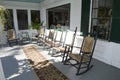 Rocking chairs on an outdoor porch Royalty Free Stock Photo