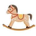 Rocking horse baby toy brown Royalty Free Stock Photo