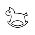 Rocking horse baby toy outline icon Royalty Free Stock Photo