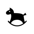 Rocking horse baby toy silhouette icon Royalty Free Stock Photo