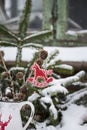 Rocking Horse Christmas Ornament And Snow Royalty Free Stock Photo