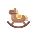 Rocking horse flat illustration. Toy horse Christmas present