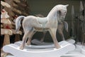 Rocking horse gray color close-up. Royalty Free Stock Photo