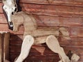 Rocking horse made of wood beautiful workmanship Royalty Free Stock Photo