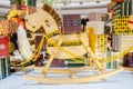 Rocking Horse with Present Box Royalty Free Stock Photo